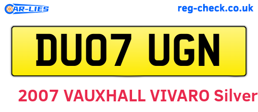 DU07UGN are the vehicle registration plates.