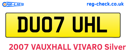 DU07UHL are the vehicle registration plates.