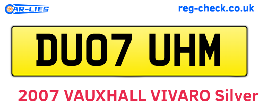 DU07UHM are the vehicle registration plates.