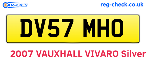 DV57MHO are the vehicle registration plates.