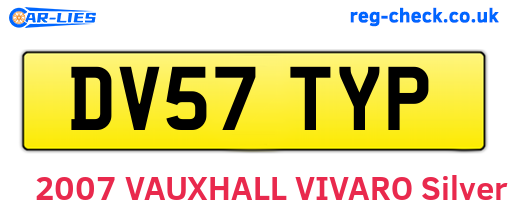 DV57TYP are the vehicle registration plates.