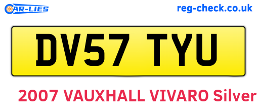 DV57TYU are the vehicle registration plates.