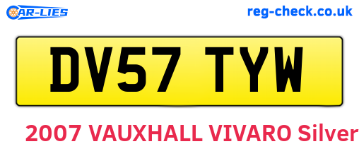 DV57TYW are the vehicle registration plates.