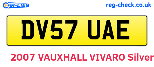 DV57UAE are the vehicle registration plates.