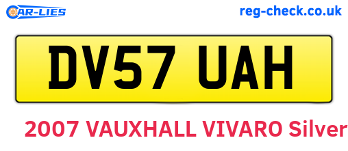 DV57UAH are the vehicle registration plates.