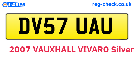 DV57UAU are the vehicle registration plates.