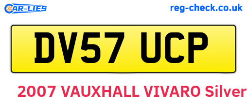 DV57UCP are the vehicle registration plates.
