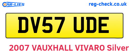 DV57UDE are the vehicle registration plates.