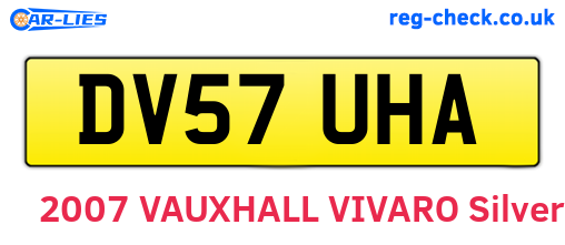 DV57UHA are the vehicle registration plates.