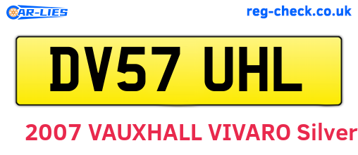 DV57UHL are the vehicle registration plates.