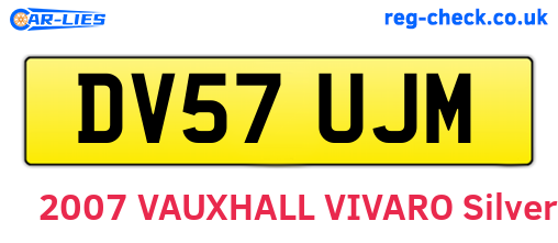 DV57UJM are the vehicle registration plates.