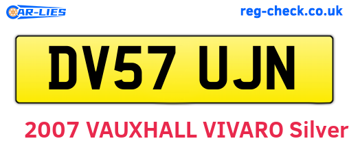 DV57UJN are the vehicle registration plates.