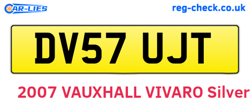 DV57UJT are the vehicle registration plates.