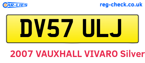 DV57ULJ are the vehicle registration plates.