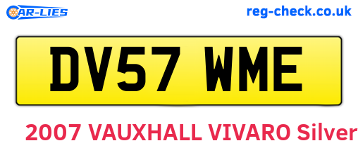 DV57WME are the vehicle registration plates.