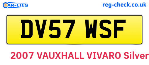 DV57WSF are the vehicle registration plates.