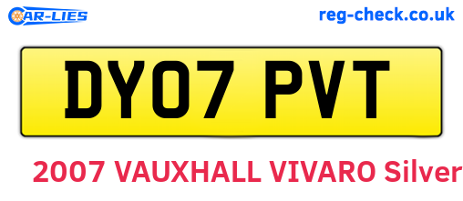 DY07PVT are the vehicle registration plates.