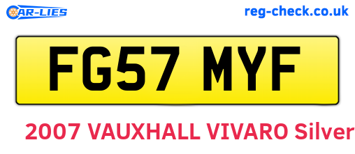 FG57MYF are the vehicle registration plates.
