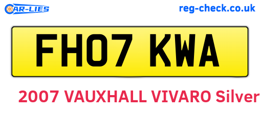 FH07KWA are the vehicle registration plates.