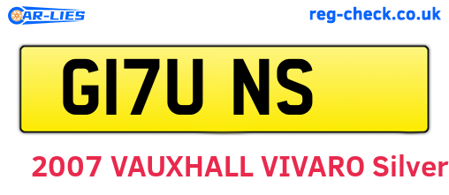 G17UNS are the vehicle registration plates.