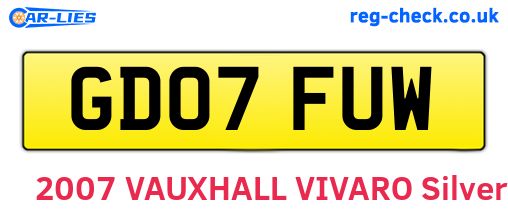 GD07FUW are the vehicle registration plates.