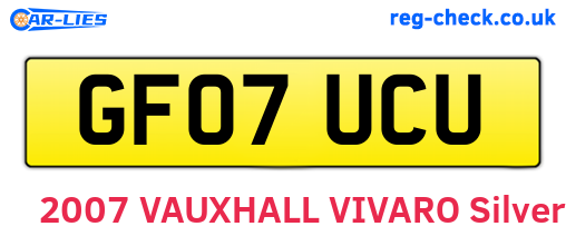 GF07UCU are the vehicle registration plates.
