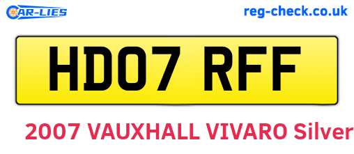 HD07RFF are the vehicle registration plates.