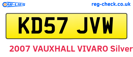 KD57JVW are the vehicle registration plates.