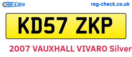 KD57ZKP are the vehicle registration plates.