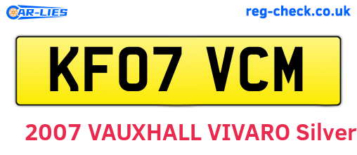 KF07VCM are the vehicle registration plates.