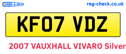 KF07VDZ are the vehicle registration plates.