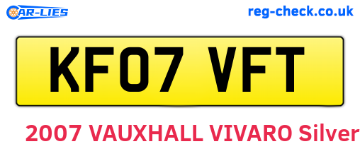KF07VFT are the vehicle registration plates.