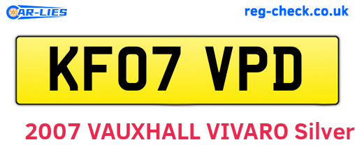 KF07VPD are the vehicle registration plates.