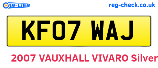 KF07WAJ are the vehicle registration plates.