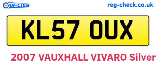 KL57OUX are the vehicle registration plates.