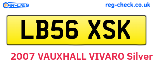 LB56XSK are the vehicle registration plates.