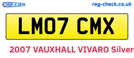 LM07CMX are the vehicle registration plates.