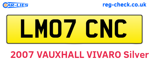 LM07CNC are the vehicle registration plates.