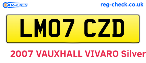 LM07CZD are the vehicle registration plates.