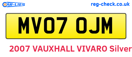 MV07OJM are the vehicle registration plates.