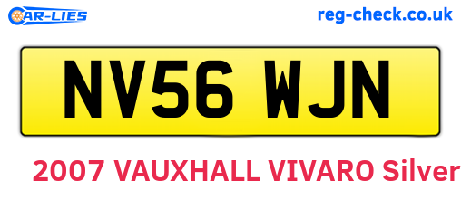 NV56WJN are the vehicle registration plates.