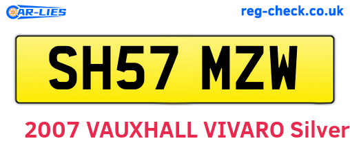 SH57MZW are the vehicle registration plates.