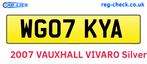 WG07KYA are the vehicle registration plates.