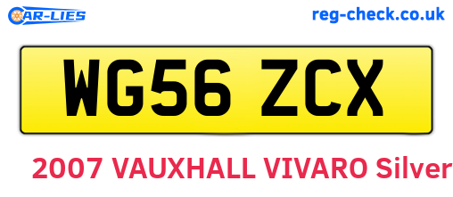 WG56ZCX are the vehicle registration plates.