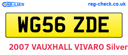 WG56ZDE are the vehicle registration plates.