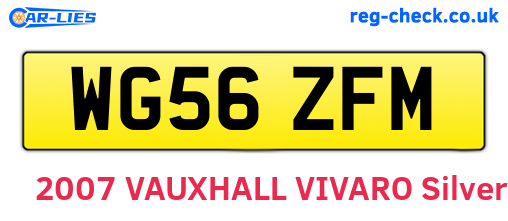 WG56ZFM are the vehicle registration plates.