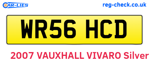 WR56HCD are the vehicle registration plates.