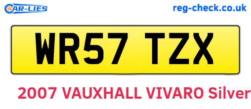 WR57TZX are the vehicle registration plates.