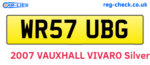 WR57UBG are the vehicle registration plates.