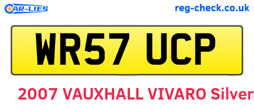 WR57UCP are the vehicle registration plates.